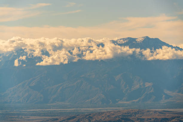 Mountain scenery at sunset.