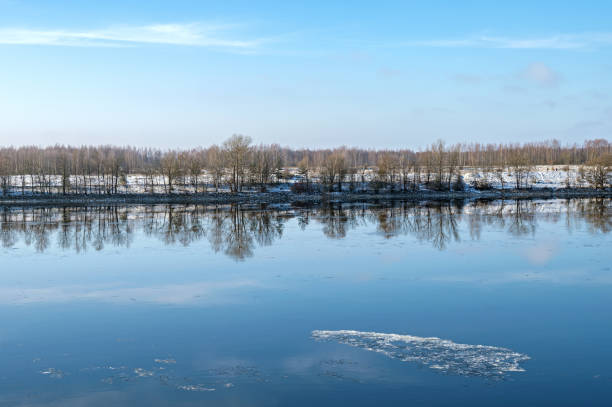Located near Montreal, in the borough of LaSalle. Quebec,  the fast moving waters on an extremely cold winter day.