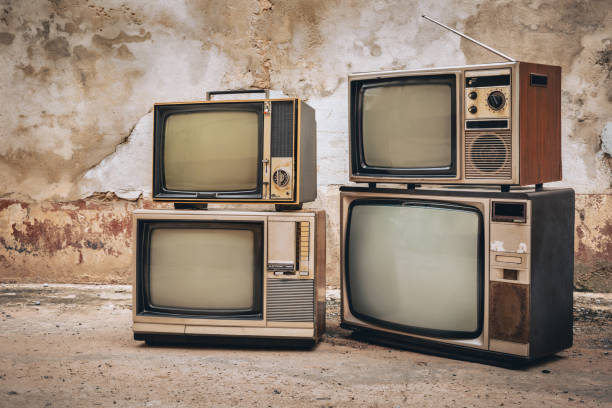 istock Old retro television and blank screen display, vintage style photo 2199353297