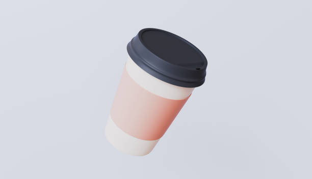 istock Coffee cup and lid isolated on pastel color background 2199356640