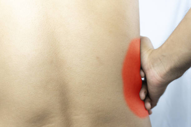 Neck and back pain concept isolated on white background