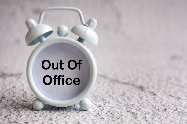 Out Of Office text on while alarm close with customizable space for text