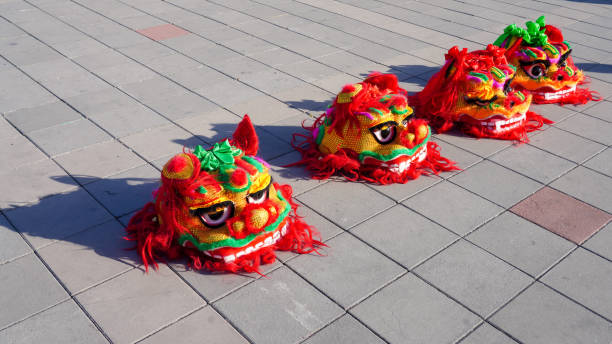 istock Traditional Chinese Lion Dance Performance Prop - Colorful Lion Head 2199361192