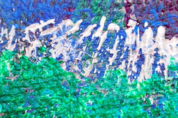 acrylic paint free brush strokes, multi color, macro. background