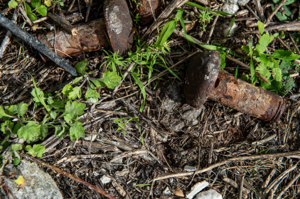 istock Metal component  and debris on a factory 2199377857