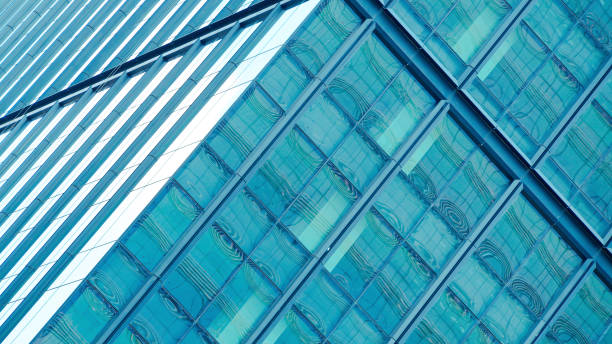 istock Geometric patterns and aqua reflections merge into a harmonious design, embodying elegance and modernity. 2199378842