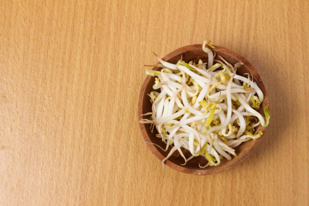 istock Fresh Mung Bean Sprouts in Wooden Bowl 2199378908