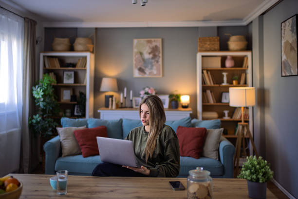 istock Young Woman  working on laptop 2199382109