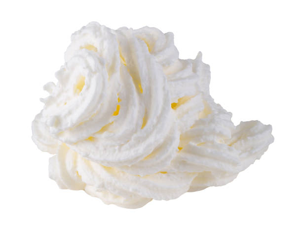 istock Bowl of whipped cream isolated on a white background 2199383853