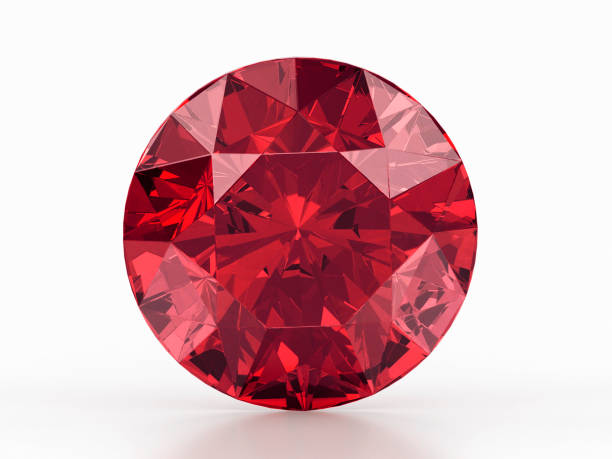 istock Red dazzling diamond with high quality on a white background 2199384190