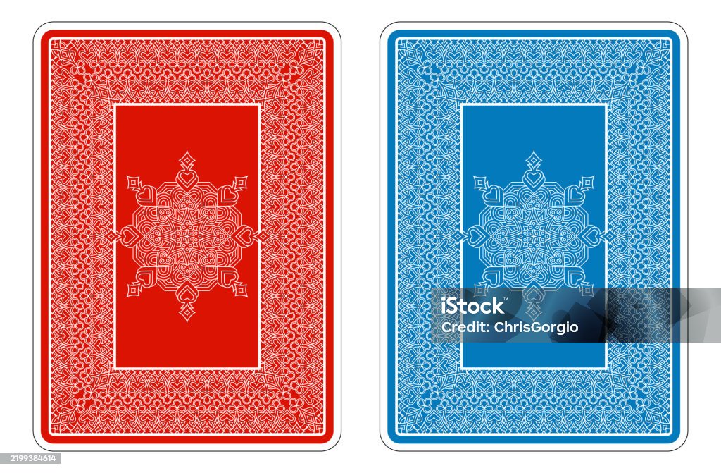 Card Backs Pattern From Deck Of Playing Cards Stock Illustration ...
