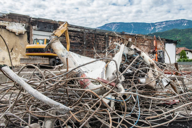 istock Metal component  and debris on a factory 2199385200