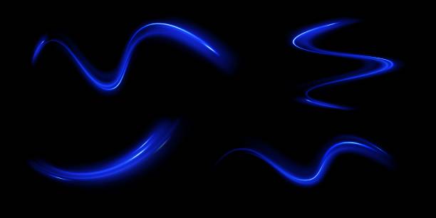 istock High speed concept in technological blue colors. Illustration of light ray, stripe line with blue light, speed motion background. 2199387729