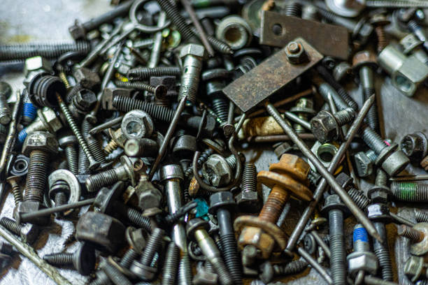 Wrenches set in the workshop stock photo