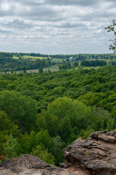 istock A view from the top of the Niagara Escarpment looking down at forest and farm fields 2199400468