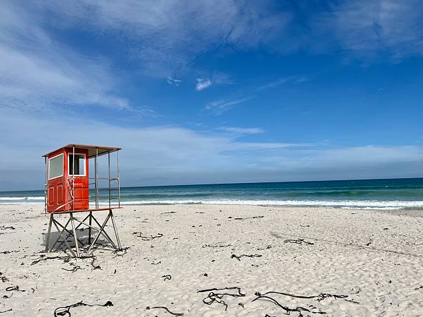 istock Lifeguard hut on Muizenberg Beach, South Africa 2199409739