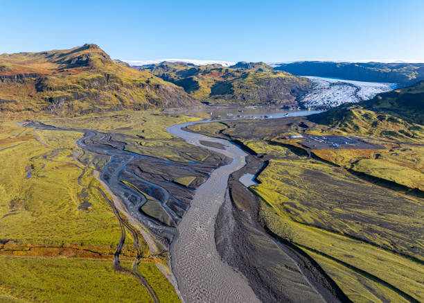 istock Glacial River in Iceland Aerial View 2199409870
