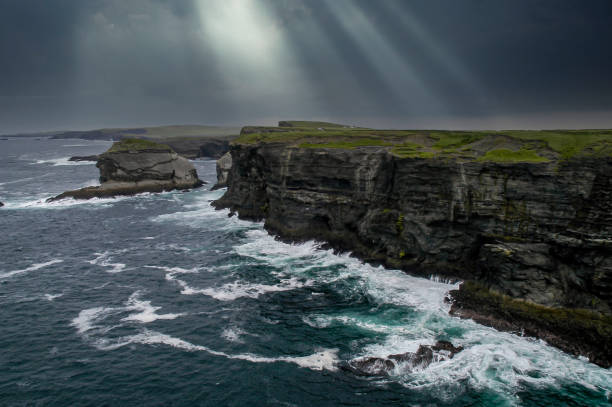 Streams of Sunlight Over the Cliffs on Dingle Peninsula in Ireland