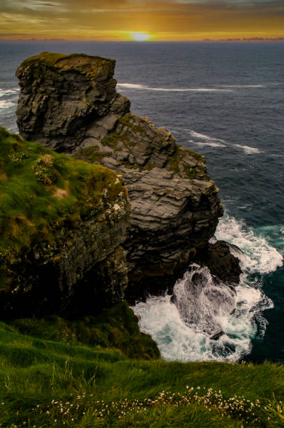 Brilliant Sunrise Over the Cliffs on Dingle Peninsula in Ireland