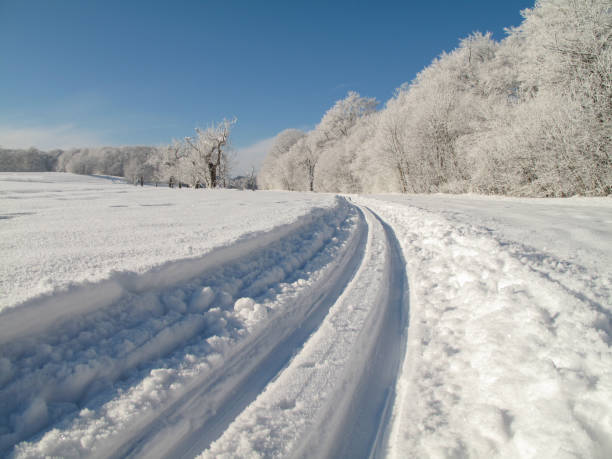 Winter landscape on the Swabian Alb in Germany.