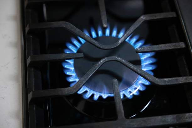 istock Top Down View of Gas Stove Burner 2199425353