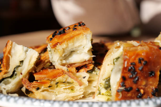 istock Traditional Turkish Cuisine Pastries borek on a plate 2199428003