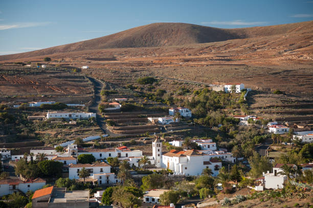 The picturesque village of Betancuria in the hills of Fuerteventura at sunset, Canary Islands