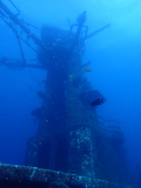 istock Silent Signals: The Sunken Communications Tower of a Warship 2199448724
