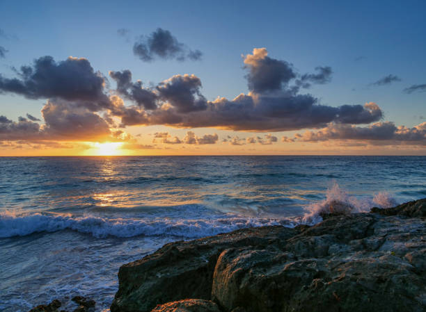 istock Tulum National Park images, clouds at sunrise with bird 2199452669