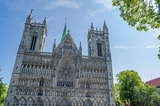 istock Medieval Nidaros Cathedral in Trondheim, Norway 2199456066
