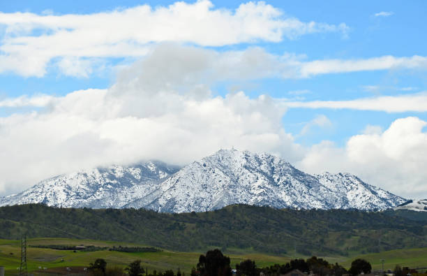 Mount Charleston wilderness area in wintertime with snow on far away peeks
