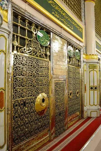 istock Prophet Mohammed Mosque Peace be upon him PBUH , inside Al Masjid an Nabawi - Rawdah Mubarak Riadhul Jannah mehrab - Medina Saudi Arabia 2199463677