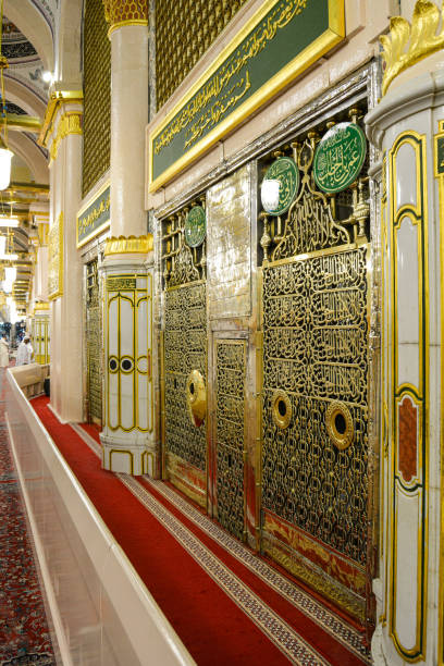 istock Prophet Mohammed Mosque Peace be upon him PBUH , inside Al Masjid an Nabawi - Rawdah Mubarak Riadhul Jannah mehrab - Medina Saudi Arabia 2199463878