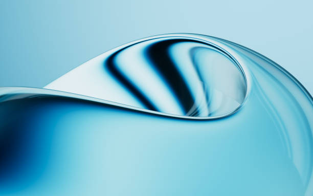 istock Abstract blue gradient glass background with smooth transitions of color, 3d rendering. 2199475092