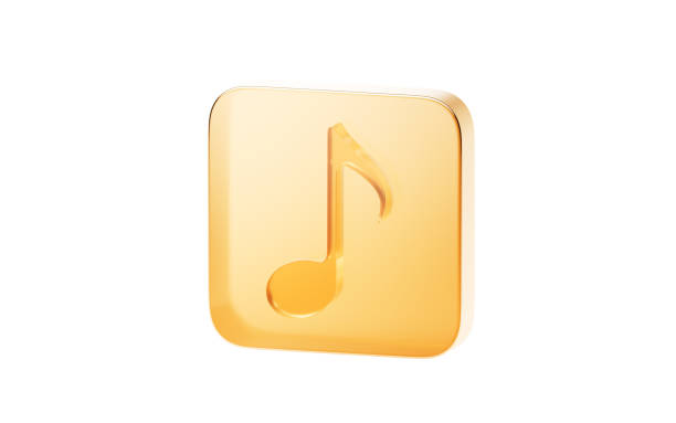 istock Transparent golden glass icon, 3d rendering. 2199475109