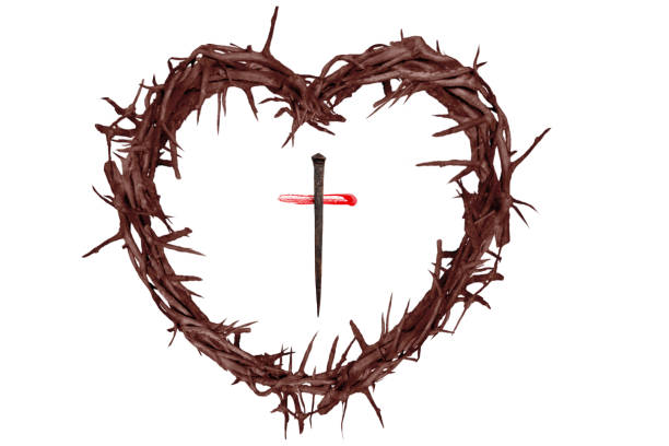 istock Crown of Thorns Heart with a Radiant Cross 2199476592