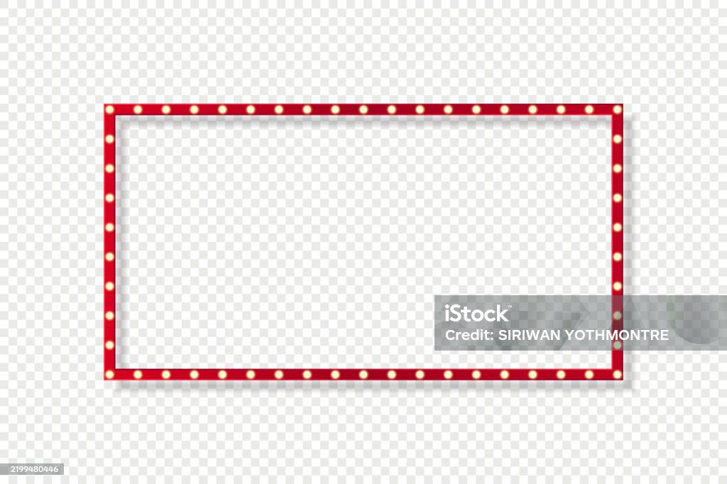 Led Box Border Red Retro Light Box Frame Border With 158 Aspect Ratio For 169 Work ...