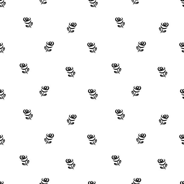 Rose Seamless Pattern, vector roses minimal pattern Rose Seamless Pattern, vector roses minimal pattern mini rose stock illustrations