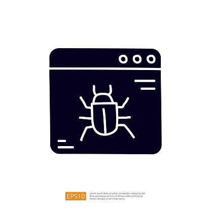 A Simple Graphic Representation Of A Bug Inside A Computer Window ...