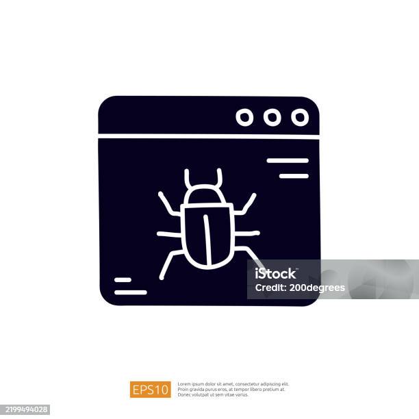 A Simple Graphic Representation Of A Bug Inside A Computer Window ...