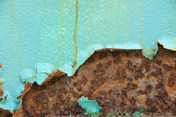 Damaged and rusty iron surfaces or walls.