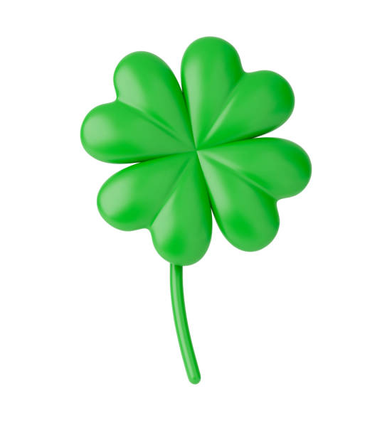 3D four-leaf clover icon 3D four-leaf clover icon. Realistic green symbol of Irish St Patrick's Day. Vector sign of good luck, fortune. Lucky shamrock illustration isolated on white. Traditional icon for beer festival. shamrock stock illustrations