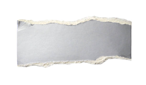 istock Pieces of torn or cut gray cardboard isolated design element on transparent background. 2199497532