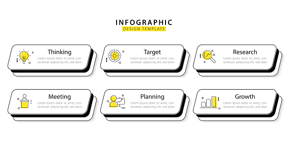 6 Step Timeline Model Infographic Template 6 Step Timeline Journey Stock Illustration ...
