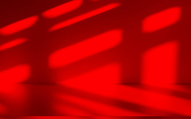 istock Wall interior background, studio and backdrops show products.with shadow from window color red . background for text insertion and presentation product 2199507570