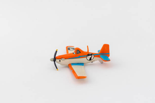 Colorful Toy Airplane Model on White Background