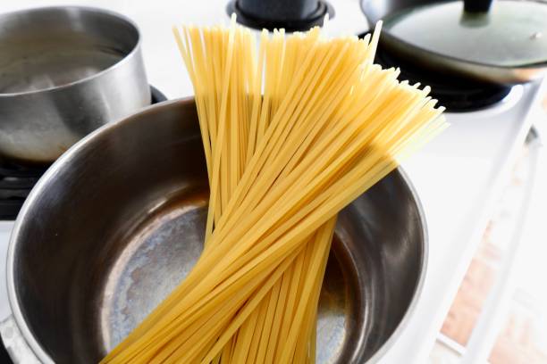 istock spaghetti in a pot on the stove 2199519151