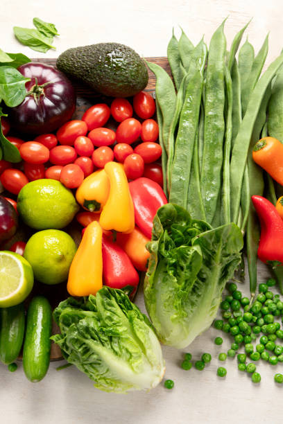istock Assortment of fresh organic vegetables in rainbow colors. 2199521163