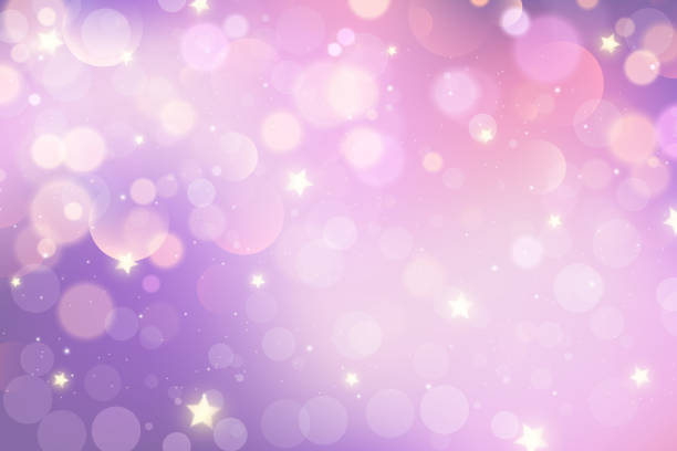 istock Pink magic background with sparkles stars and cute magic bokeh. Fairy purple pastel gradient. Pastel vector abstract sky with soft gradation for Valentine day and birthday design. 2199521916