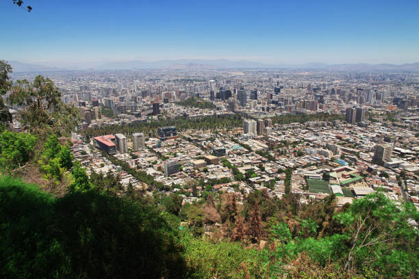 istock Panoramic view of Santiago from San Cristobal Hill, Chile 2199522032